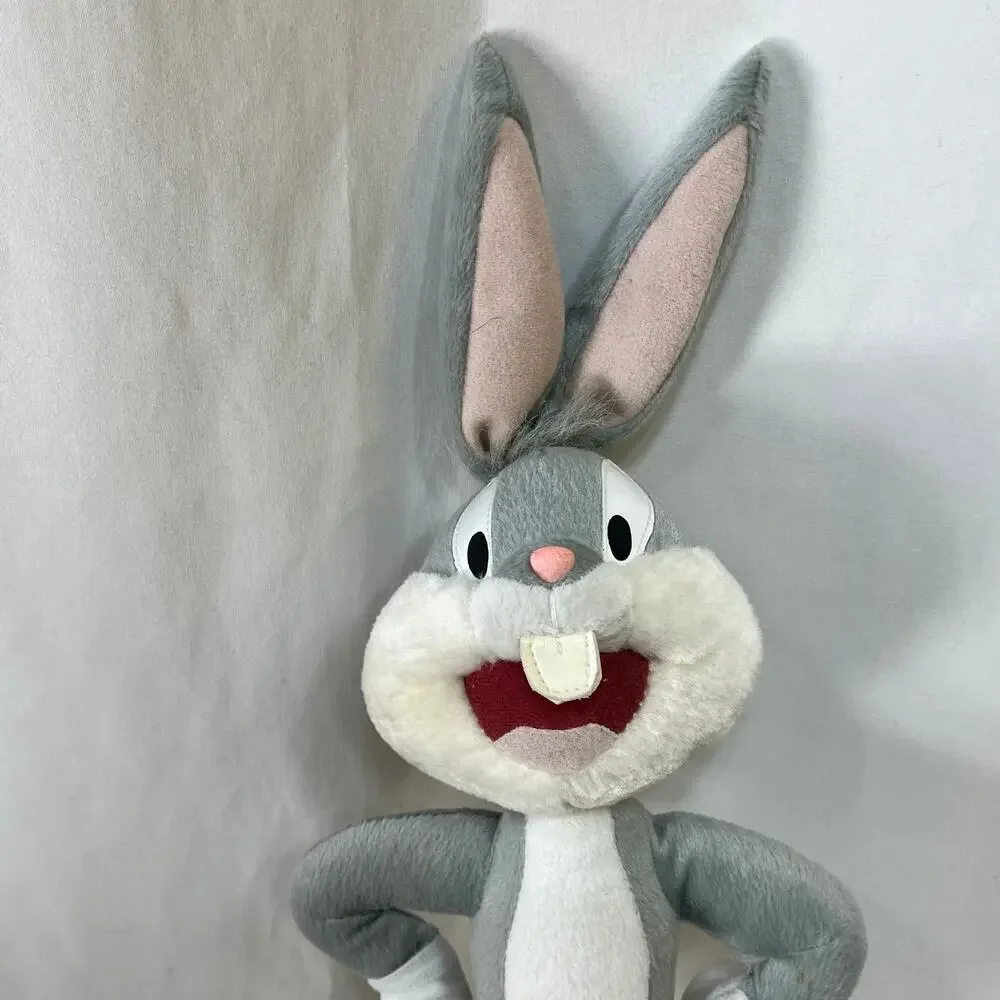 VTG Bugs Bunny Plush Stuffed Toy NAMCO Bendable Ears Vinyl Eyes Gray White